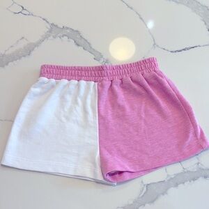 Design History Girls Pink and White Colorblock Shorts